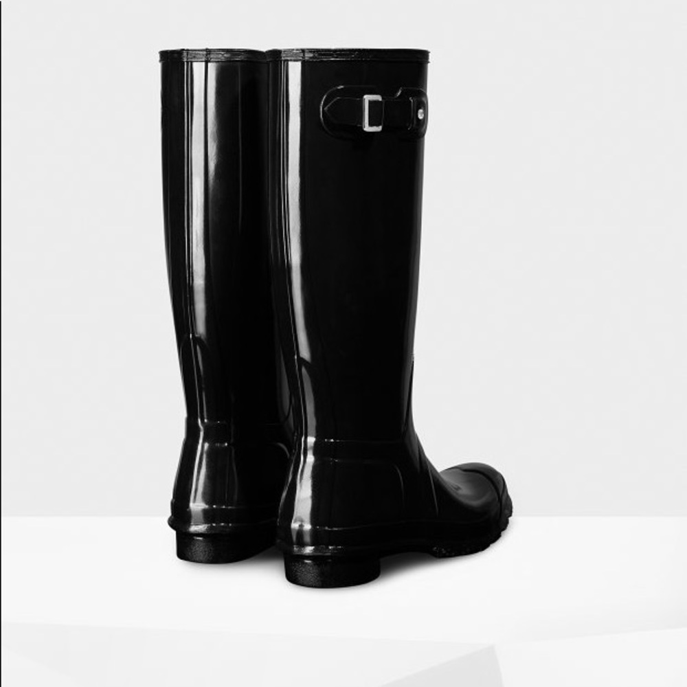 NWT HUNTER Tall Black Gloss Boots - Picture 5 of 8
